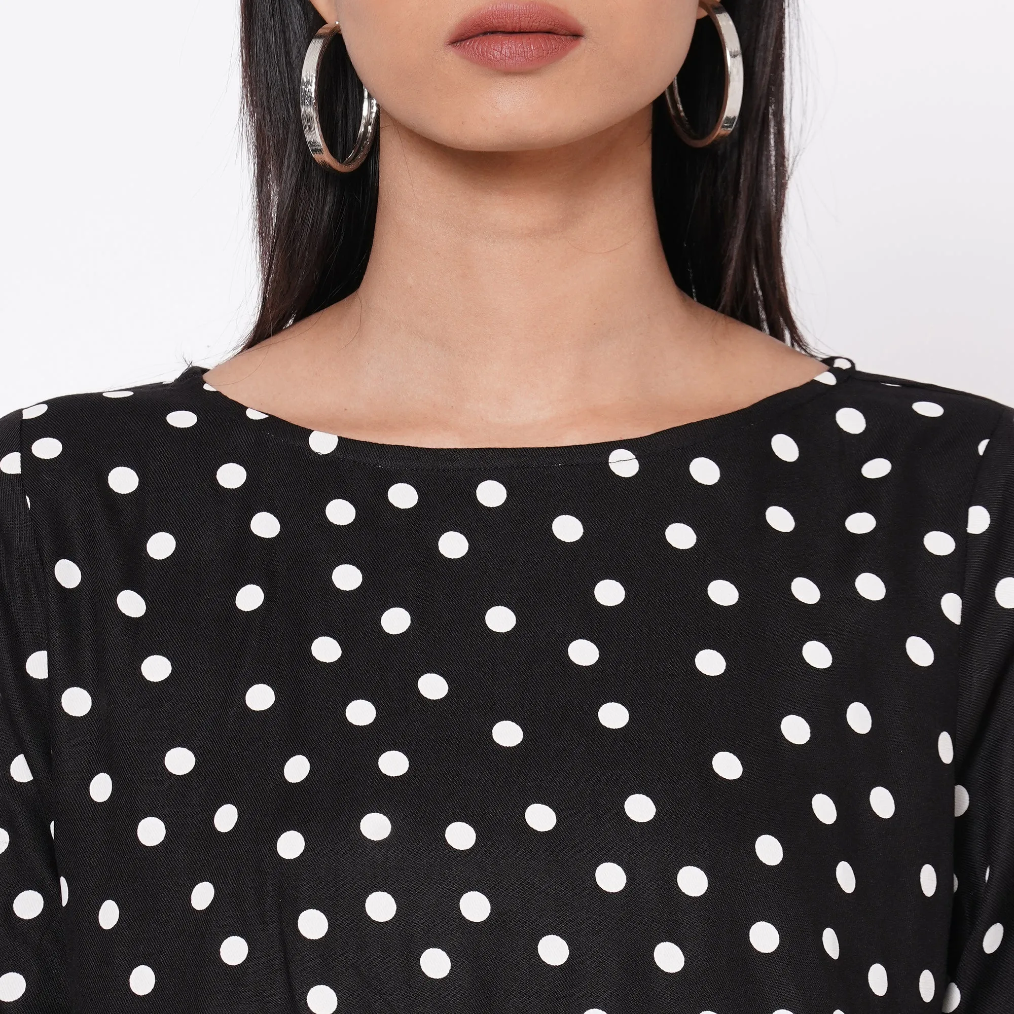 109F Black Polka Dot Top