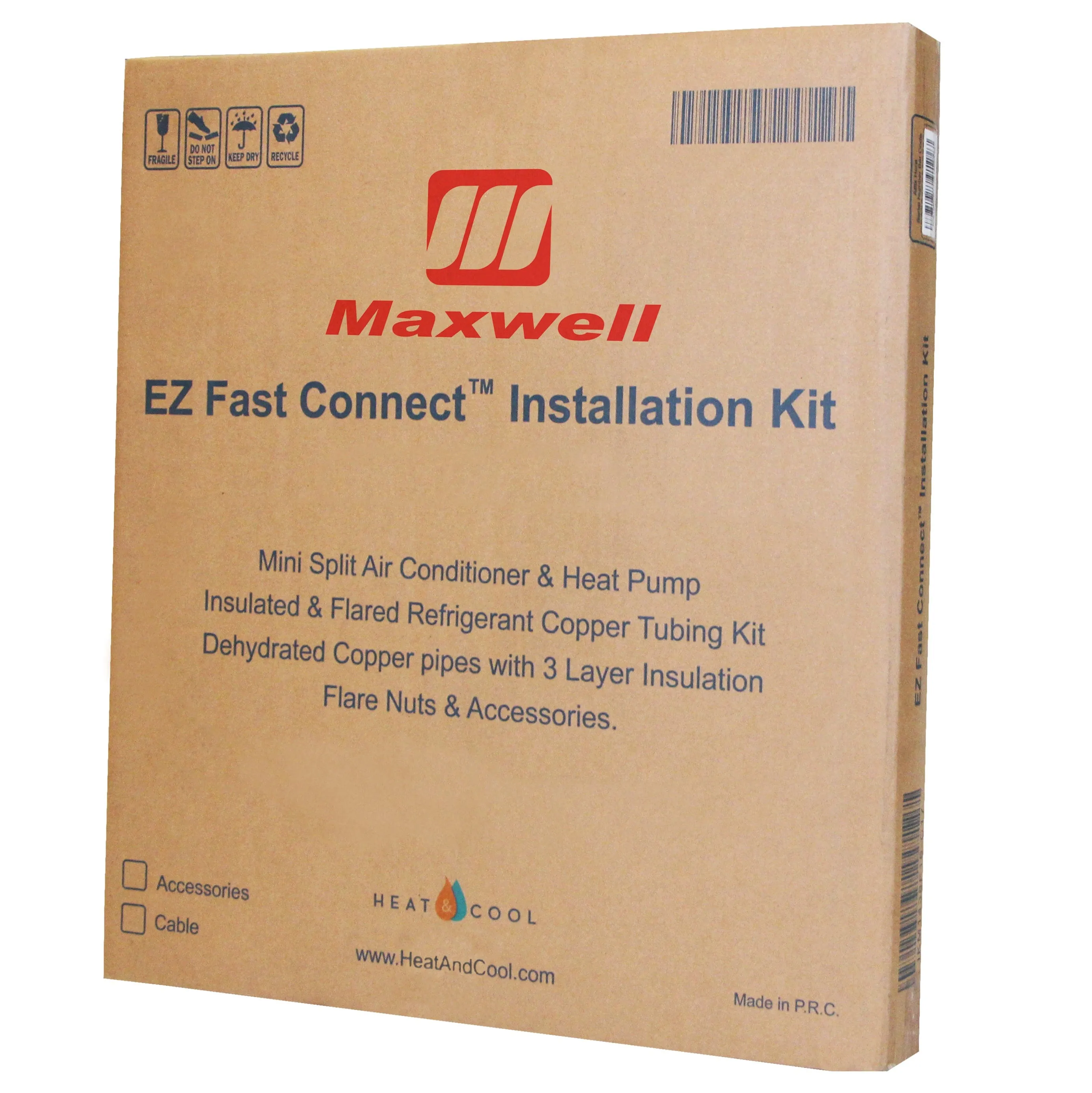 1/4" x 3/8" Mini Split Refrigerant Line Set - 16’ Length Factory Flared with Interconnecting Electrical Wires
