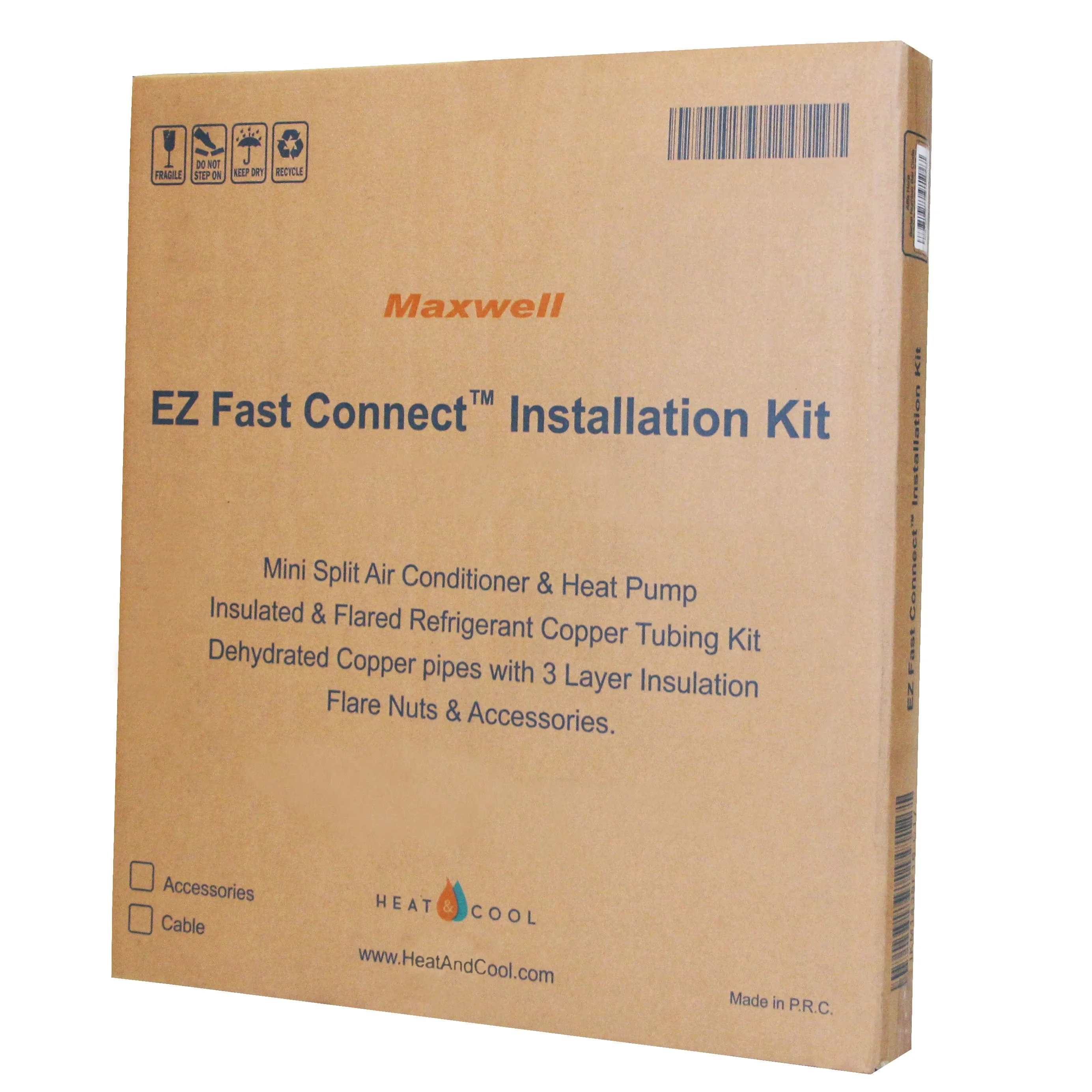 1/4" x 5/8" Mini Split Refrigerant Line Set - 25’ Length Factory Flared with Interconnecting Electrical Wires