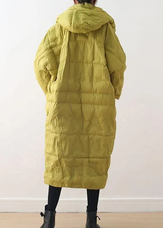 2025 Blackish Green Warm Down Coat Oversize Overcoat
