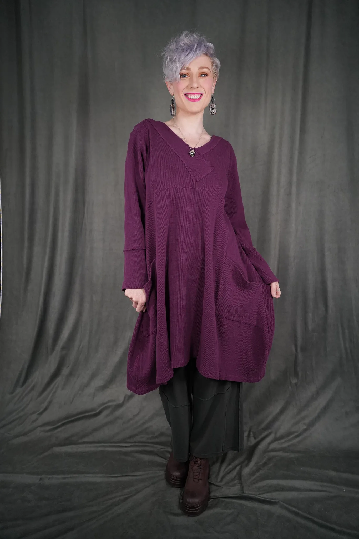 2133 Thermal Urchin Dress Tyrian