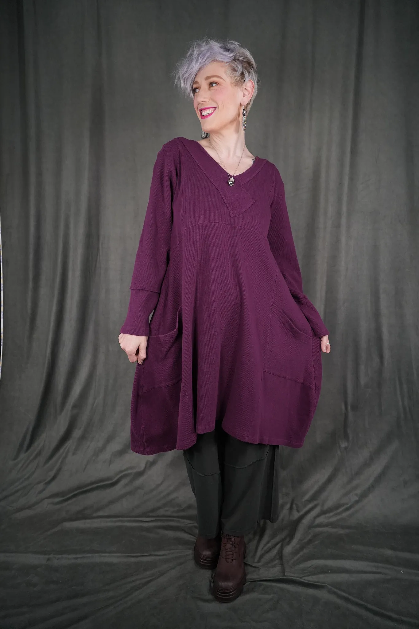 2133 Thermal Urchin Dress Tyrian