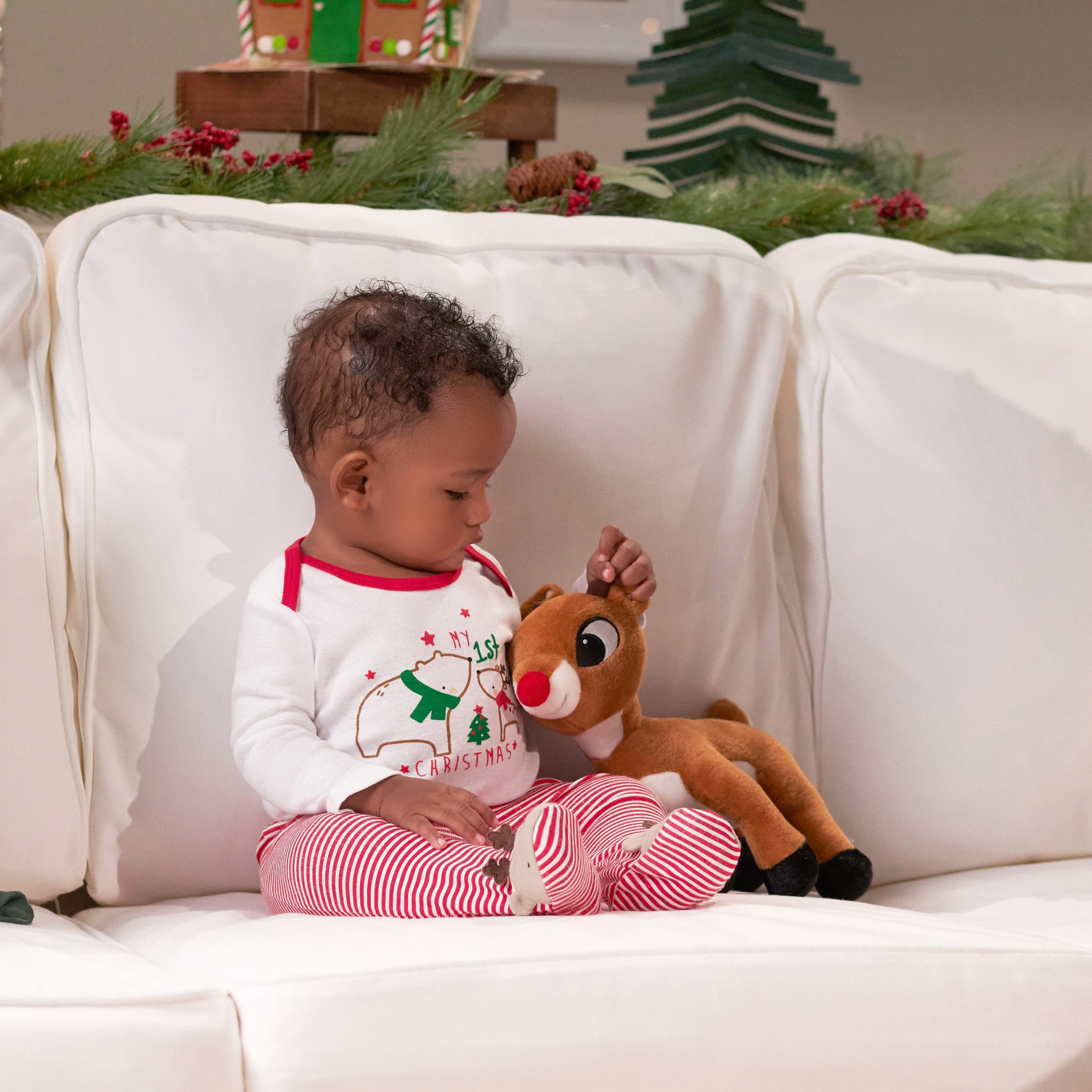3-Piece Baby Neutral Polar Bear & Reindeer Onesies® Bodysuit, Pants, & Cap Set