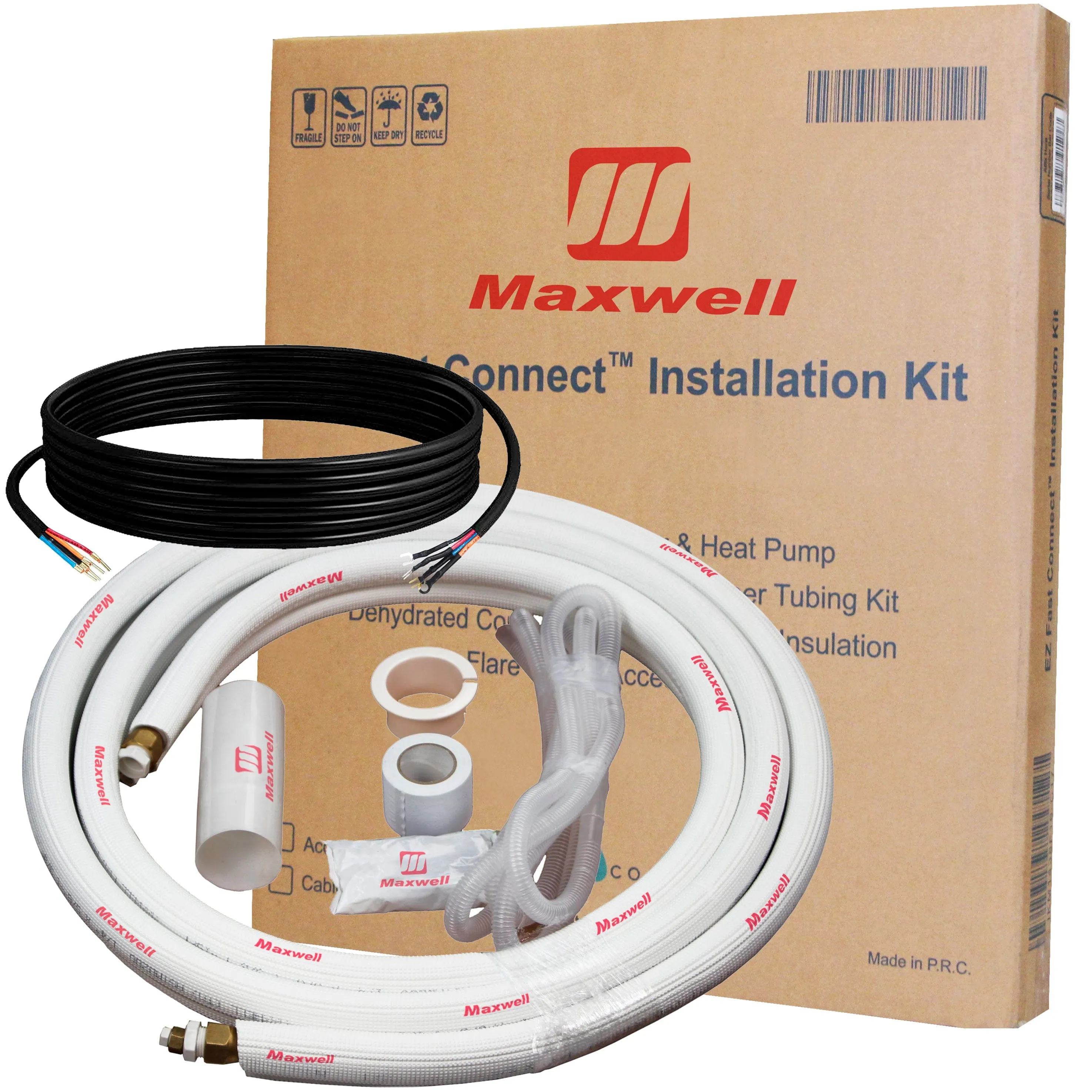 3/8" x 5/8" Mini Split Refrigerant Line Set - 16’ Length Factory Flared with Interconnecting Electrical Wires