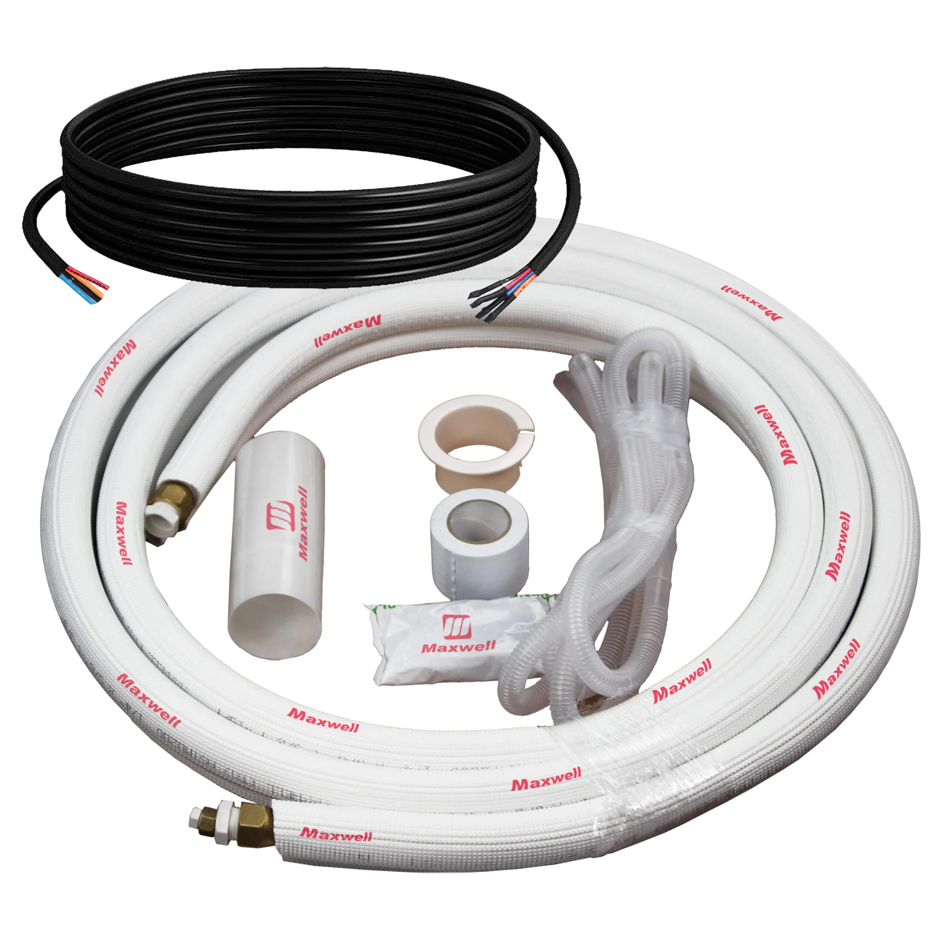 3/8" x 5/8" Mini Split Refrigerant Line Set - 16’ Length Factory Flared with Interconnecting Electrical Wires