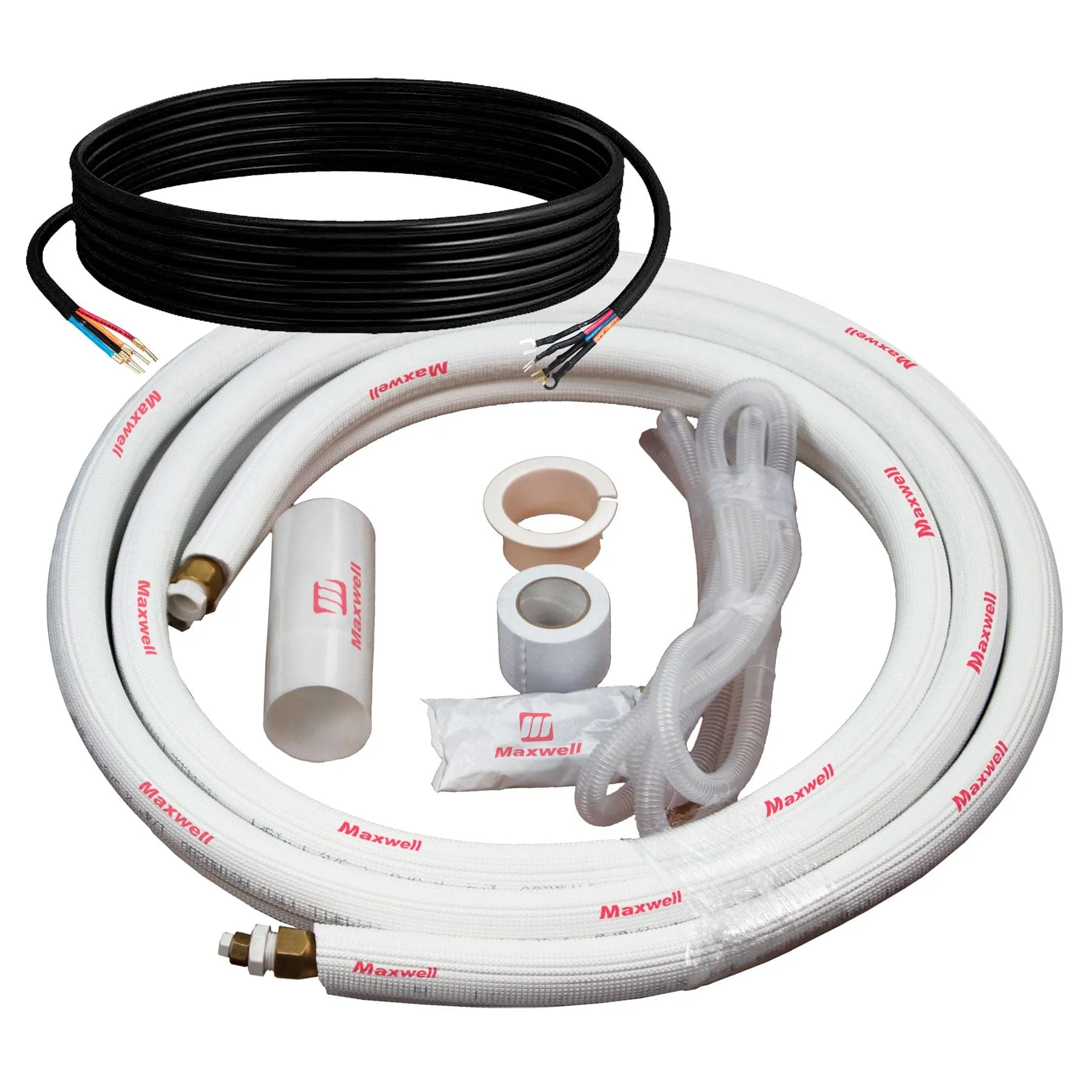 3/8" x 5/8" Mini Split Refrigerant Line Set - 33’ Length Factory Flared with Interconnecting Electrical Wires