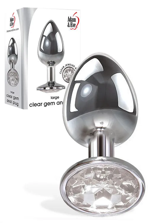 Adam & Eve Clear Gem Anal Plug - Large