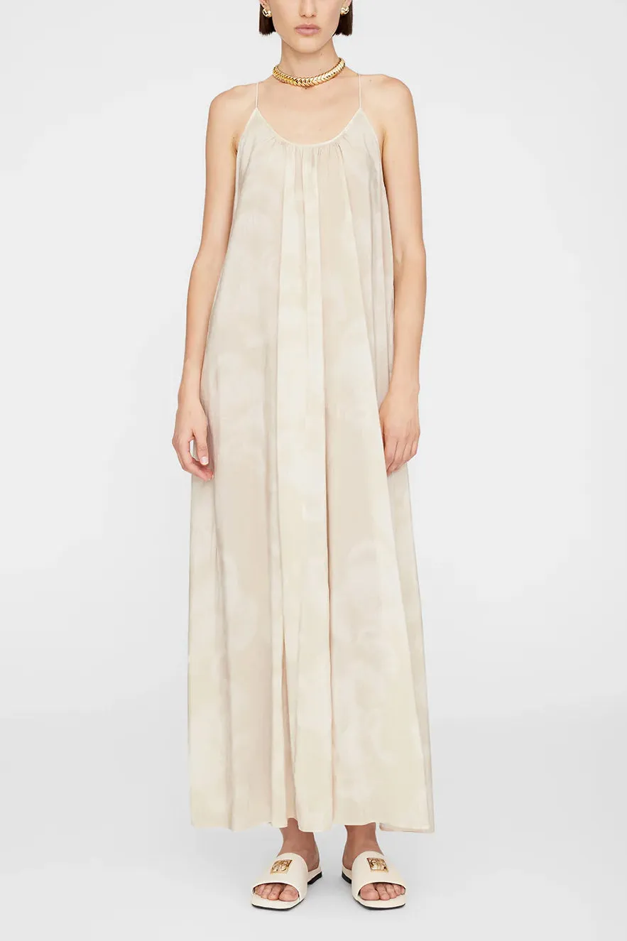 Aida Maxi Dress in Oat Mushroom Print