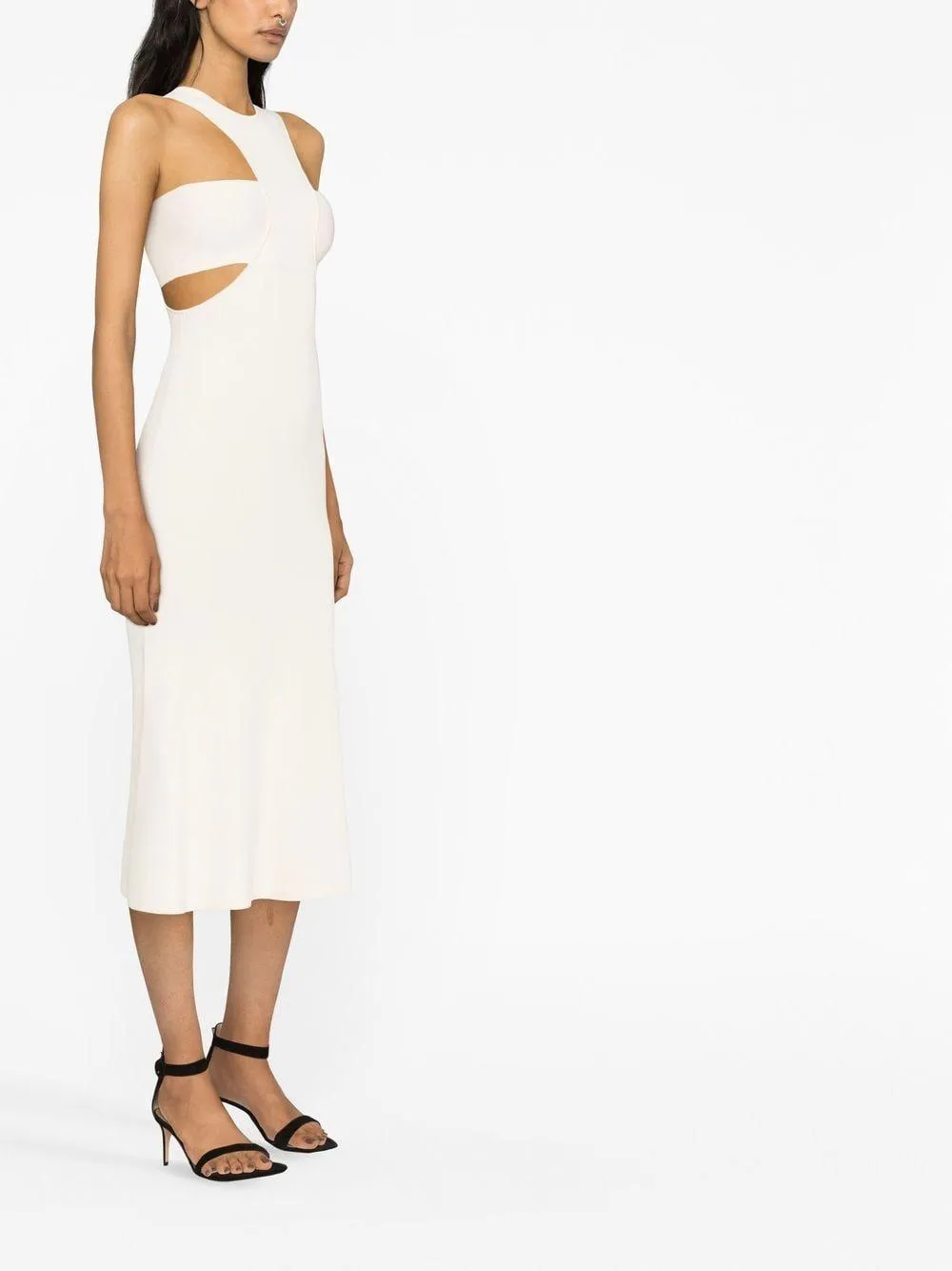 ALEXANDER MCQUEEN Ivory Flared Knit Dress for Women - SS23 Collection