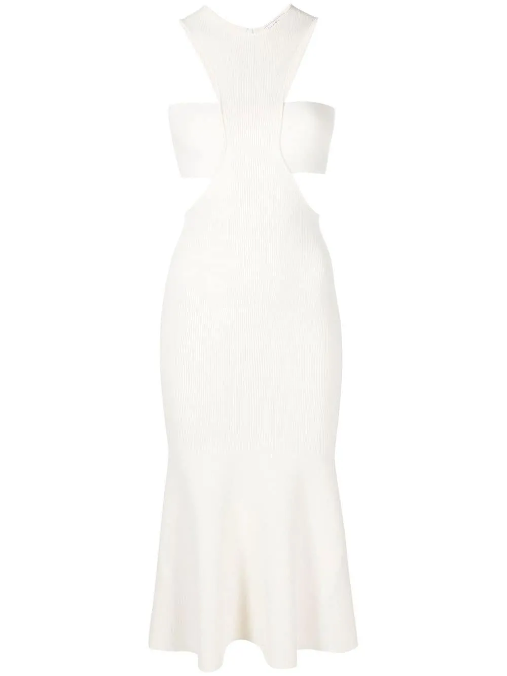 ALEXANDER MCQUEEN Ivory Flared Knit Dress for Women - SS23 Collection