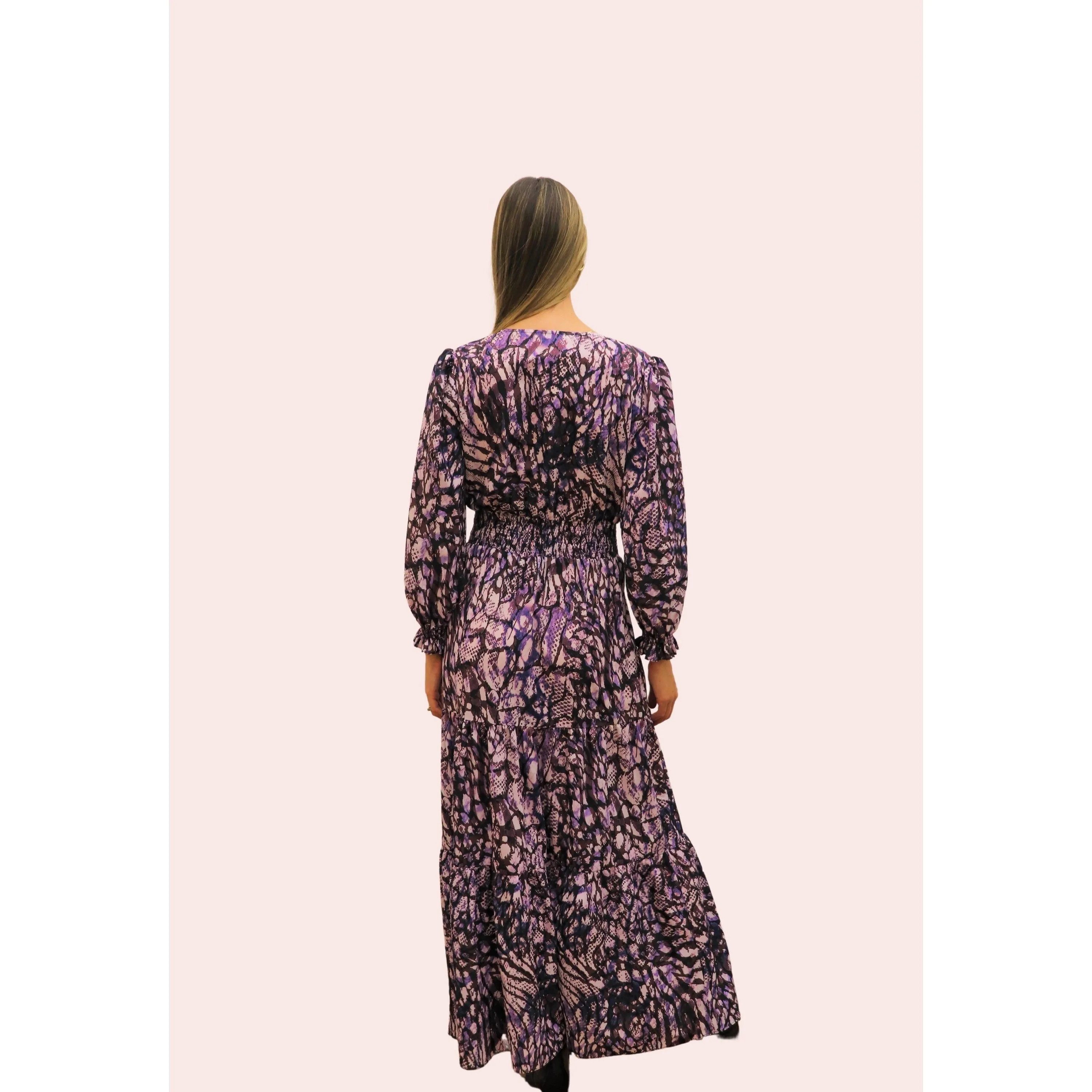 Atelier Purple Mist Long Sleeve Maxi Dress