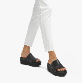 AY9-001 ELOISE ESPADRILLE Ladies Wedges  Black
