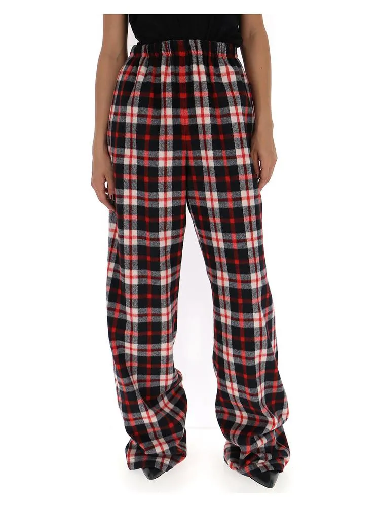 Balenciaga High Waist Check Pants