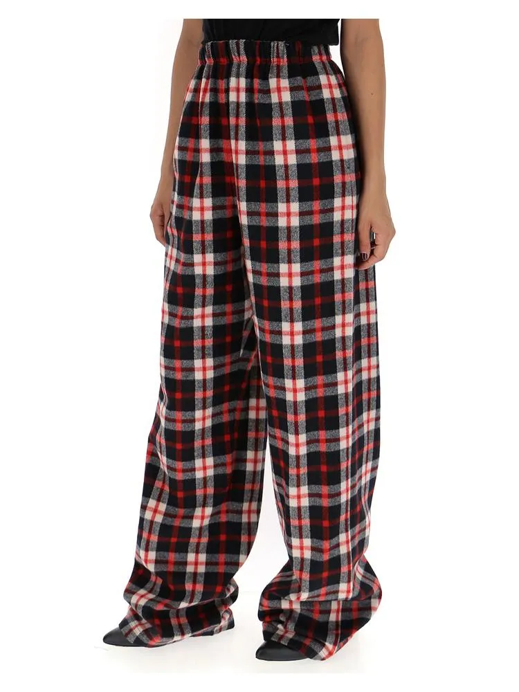 Balenciaga High Waist Check Pants