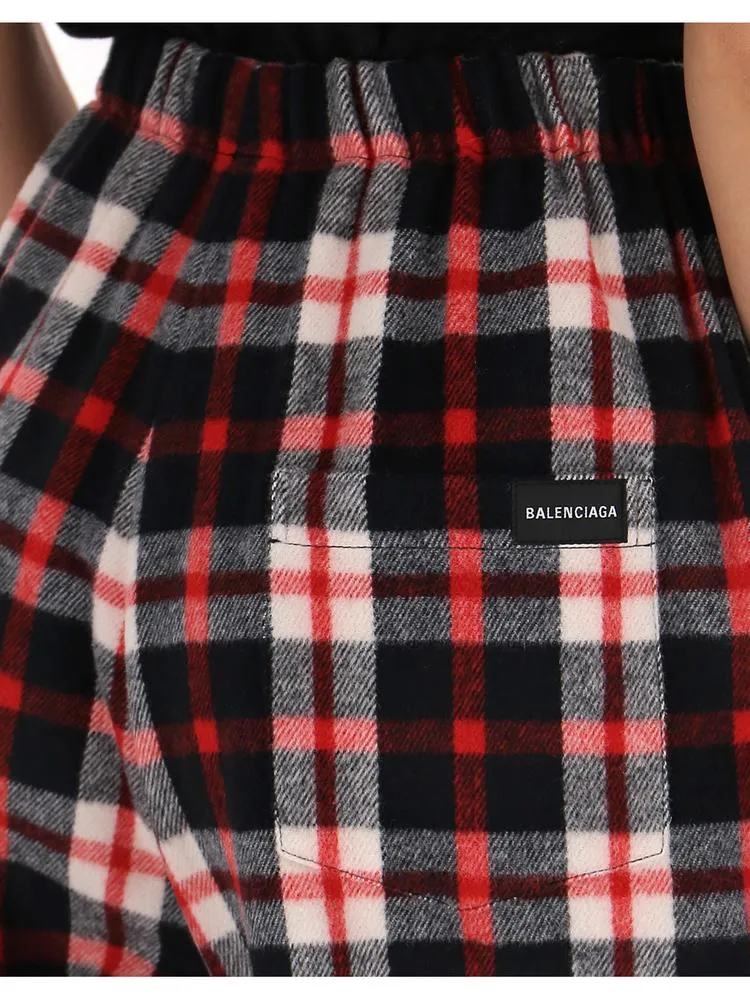 Balenciaga High Waist Check Pants