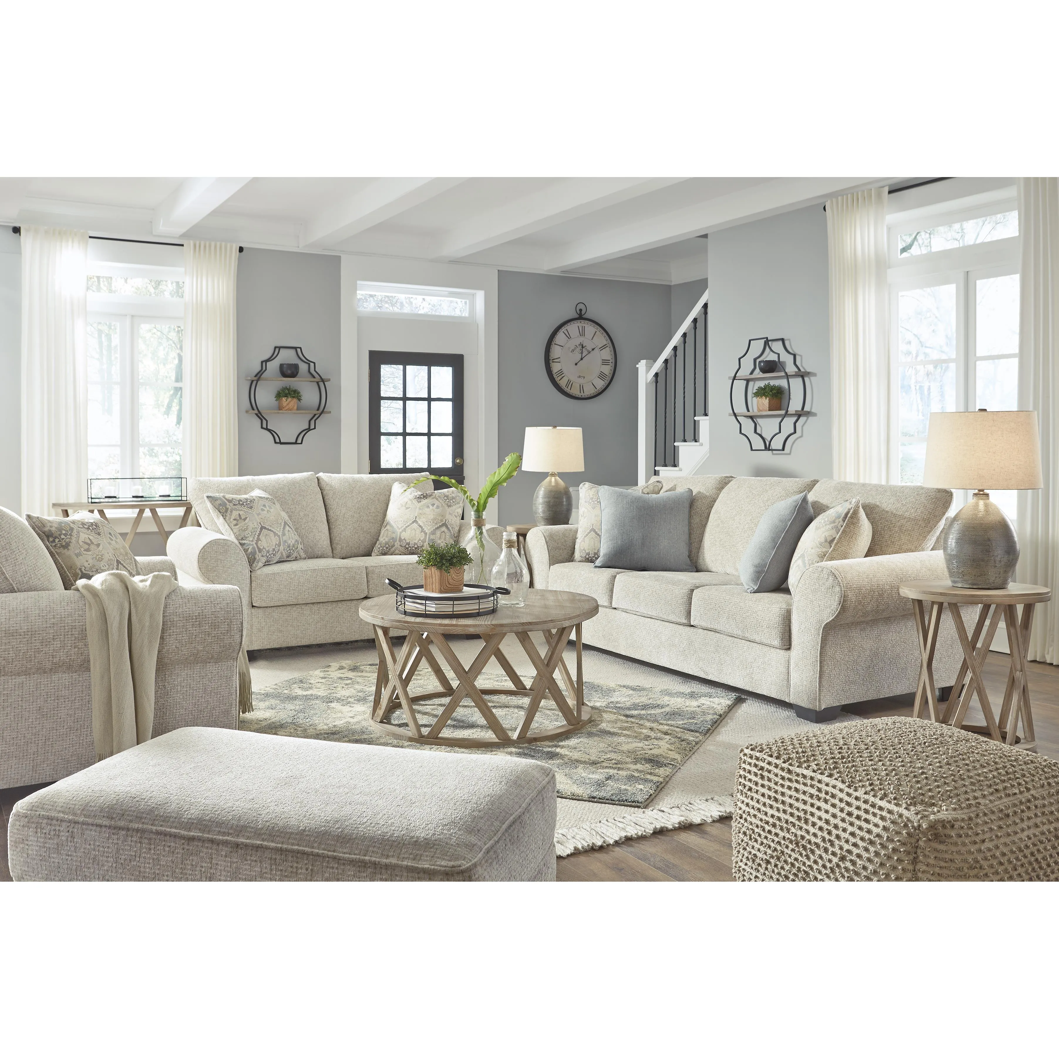 Benchcraft Haisley Stationary Fabric Chair with Ottoman 3890114/3890123