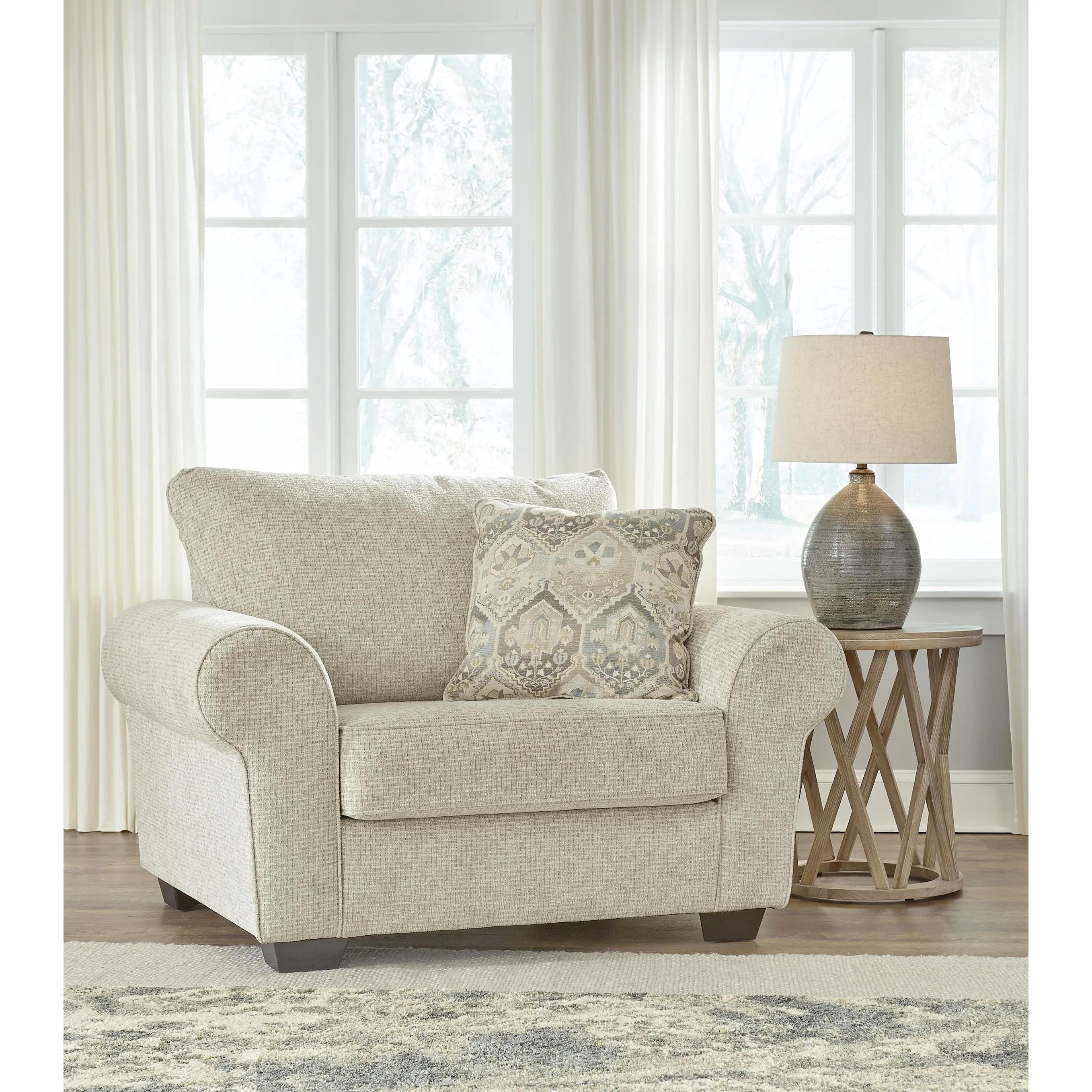 Benchcraft Haisley Stationary Fabric Chair with Ottoman 3890114/3890123