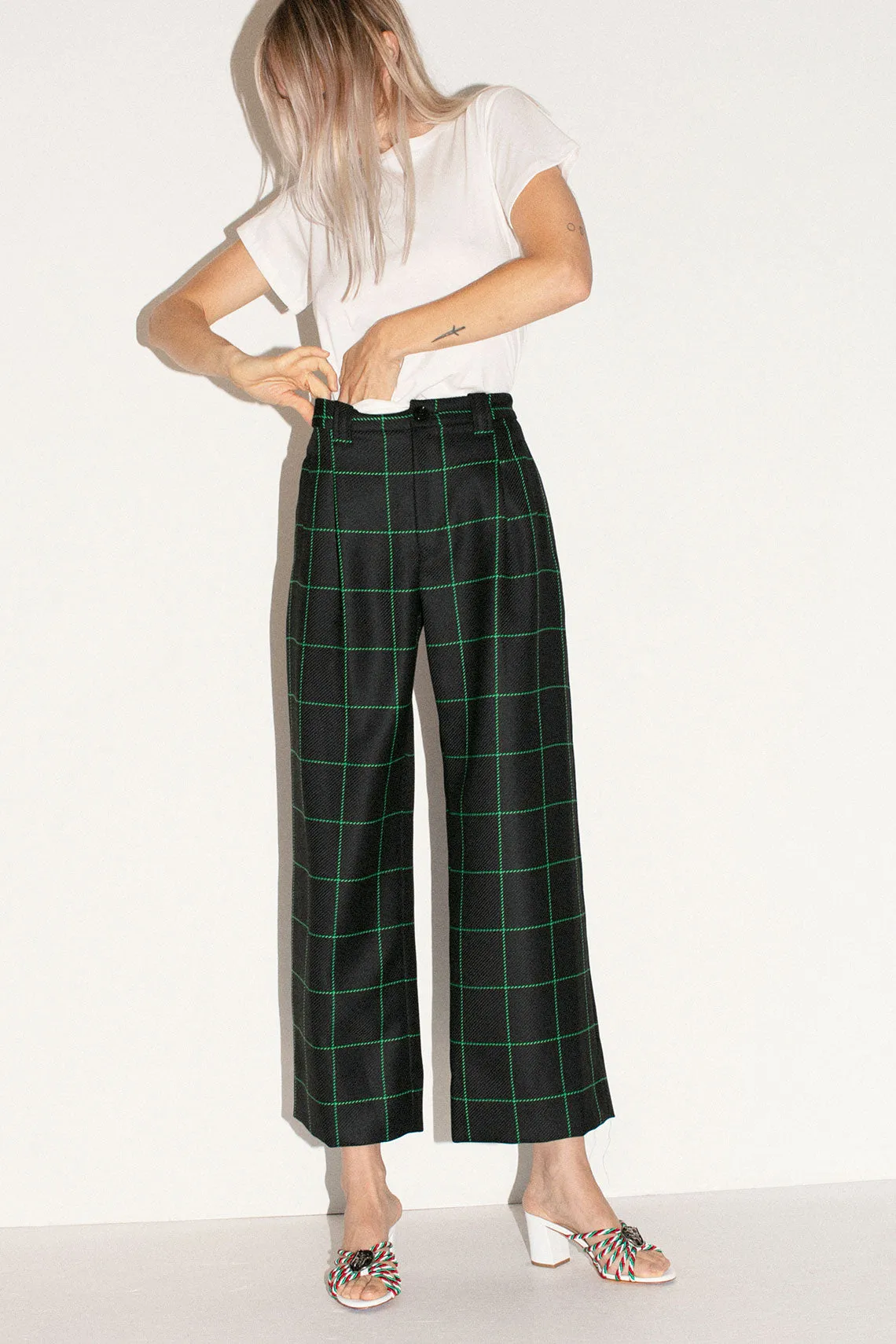 Black & Green Plaid Kent Pant