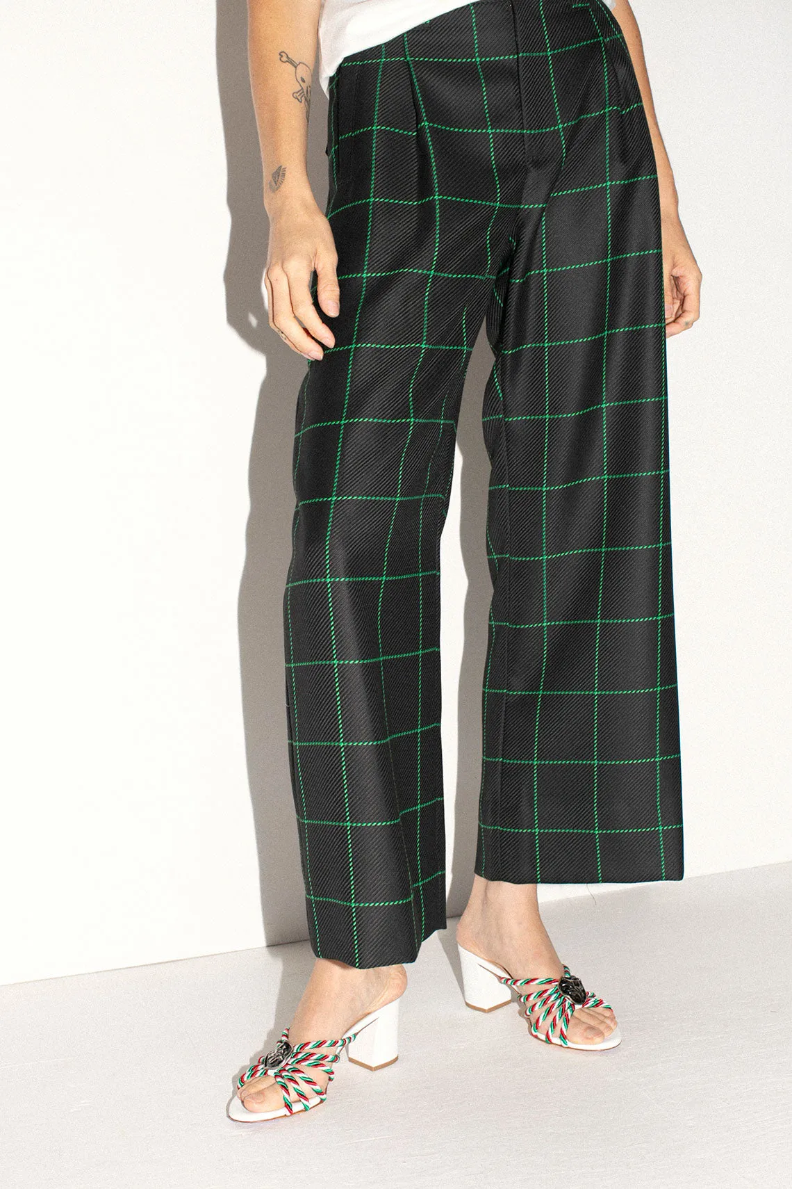Black & Green Plaid Kent Pant