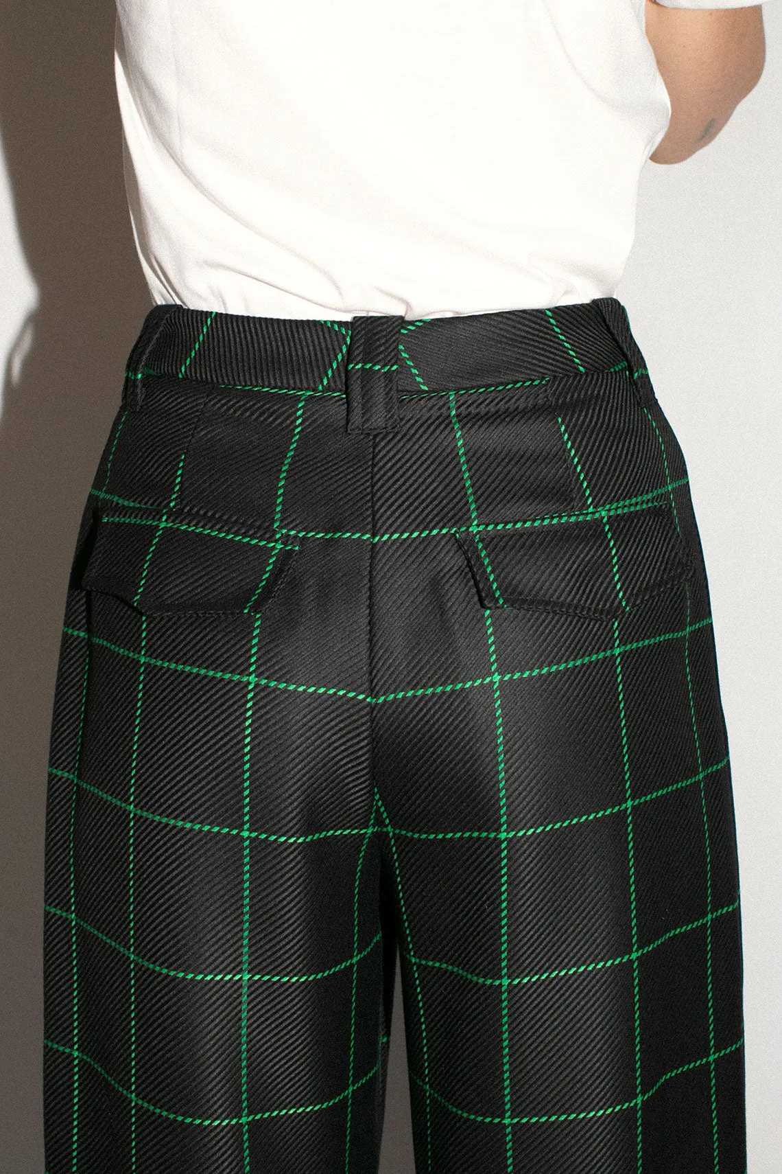 Black & Green Plaid Kent Pant