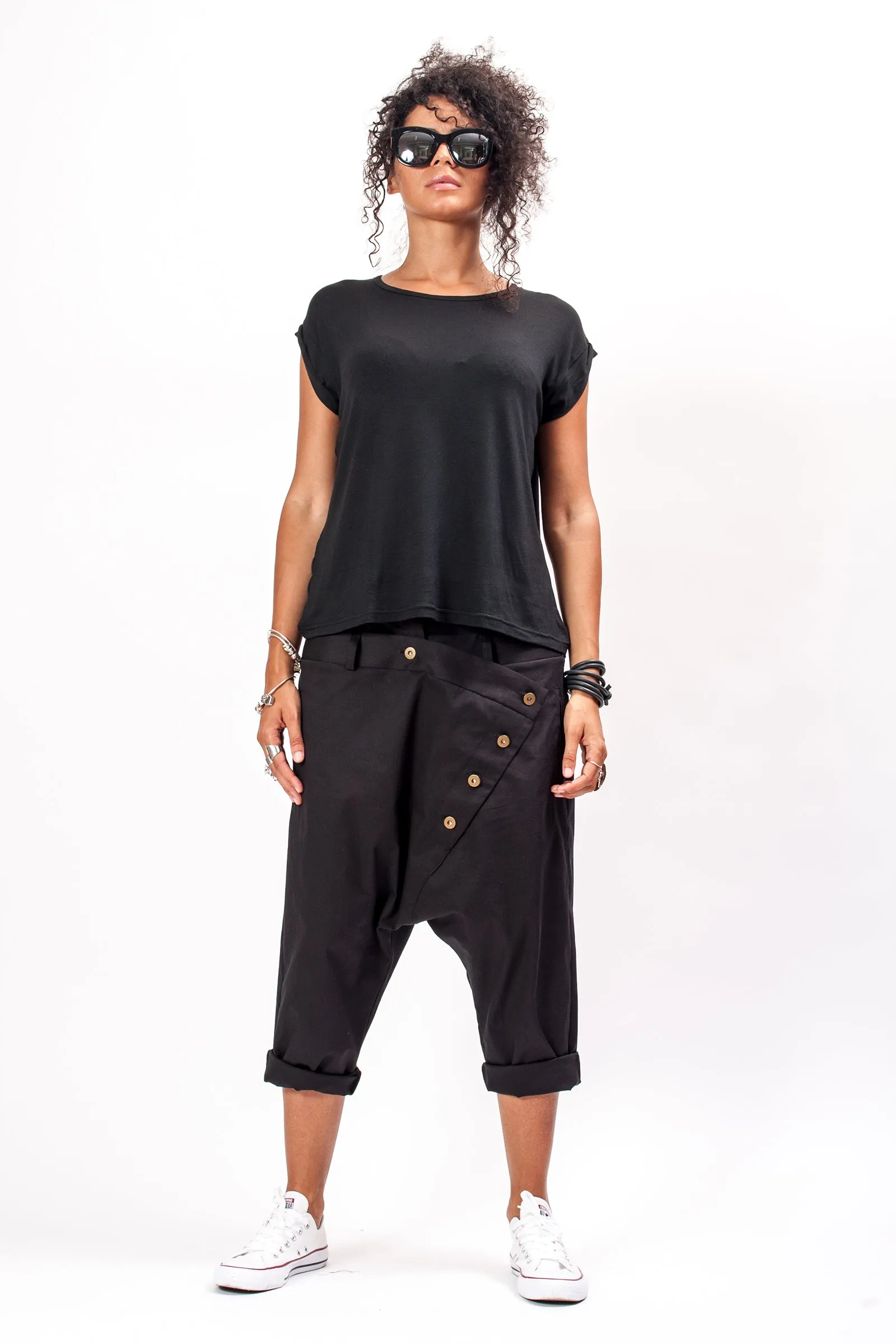 Black Baggy Harem Pants