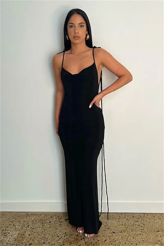BRI Backless Bodycon Maxi Dress