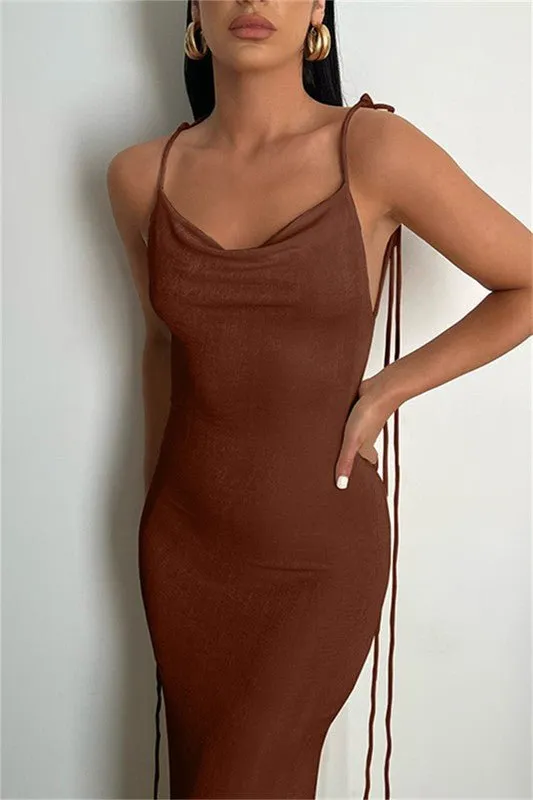 BRI Backless Bodycon Maxi Dress