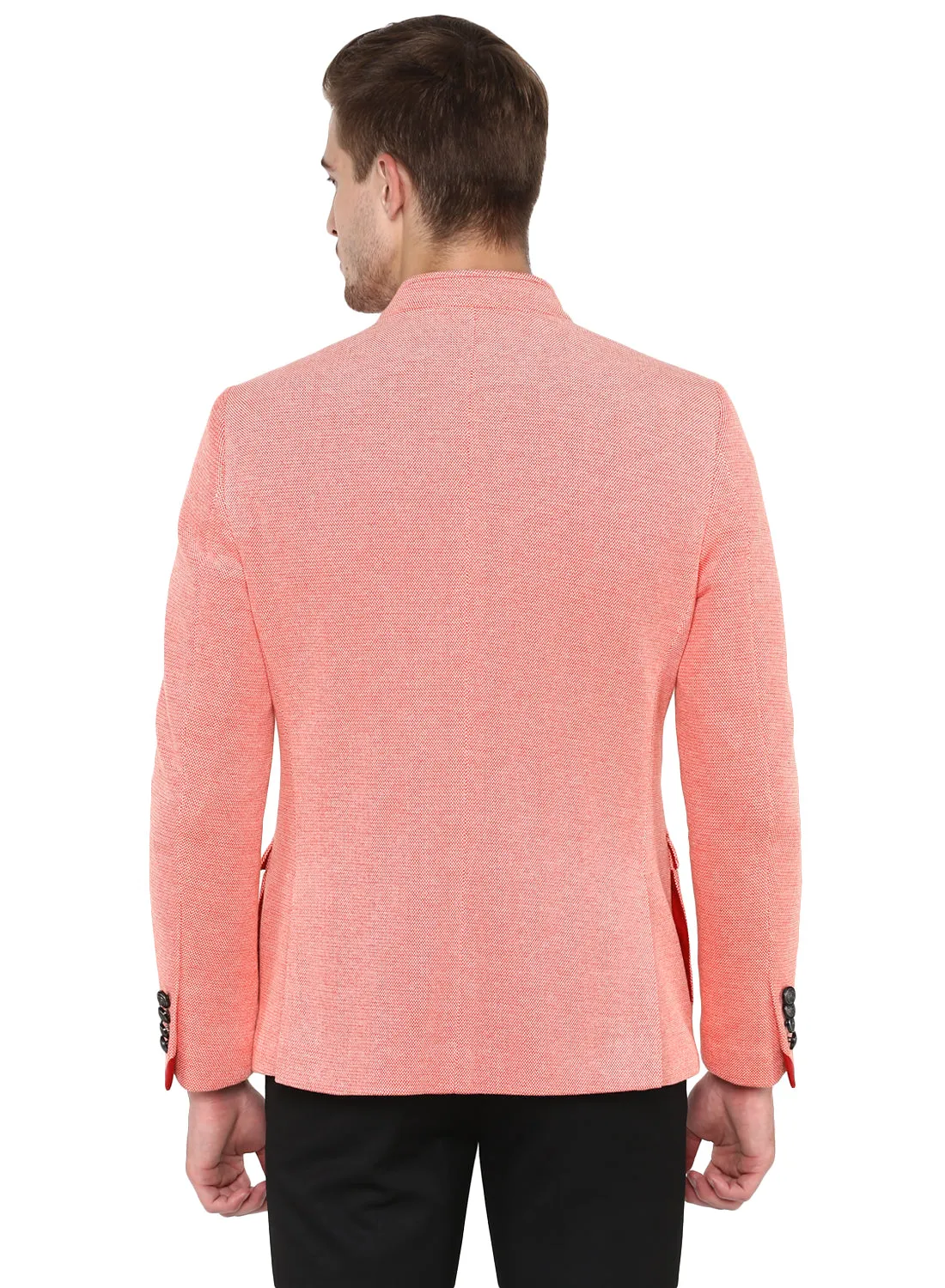 Brick Red Knit Casual Jacket