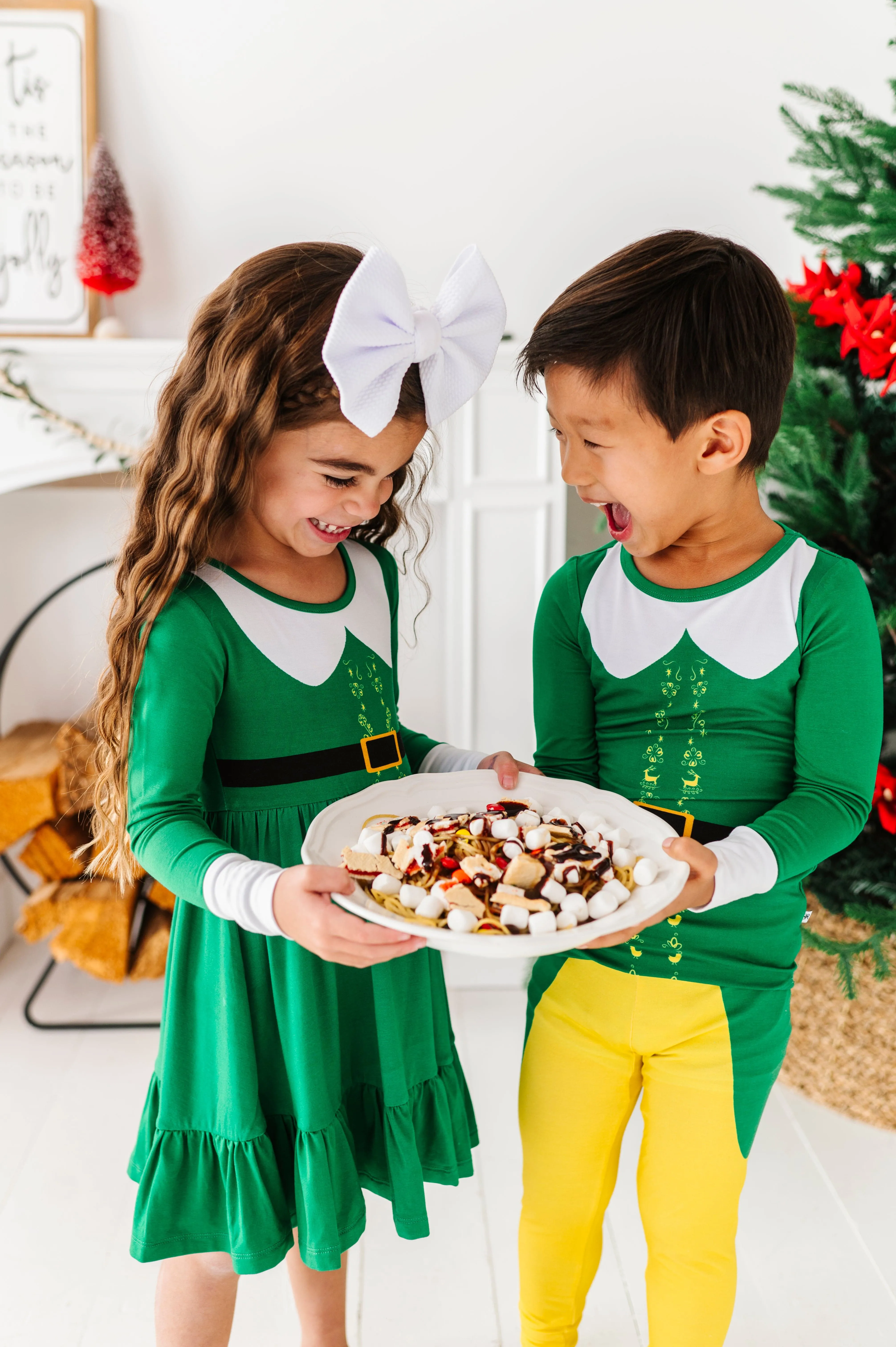 Buddy The Elf™ Costume Two-Piece Fold Over Waistband Pajama Set