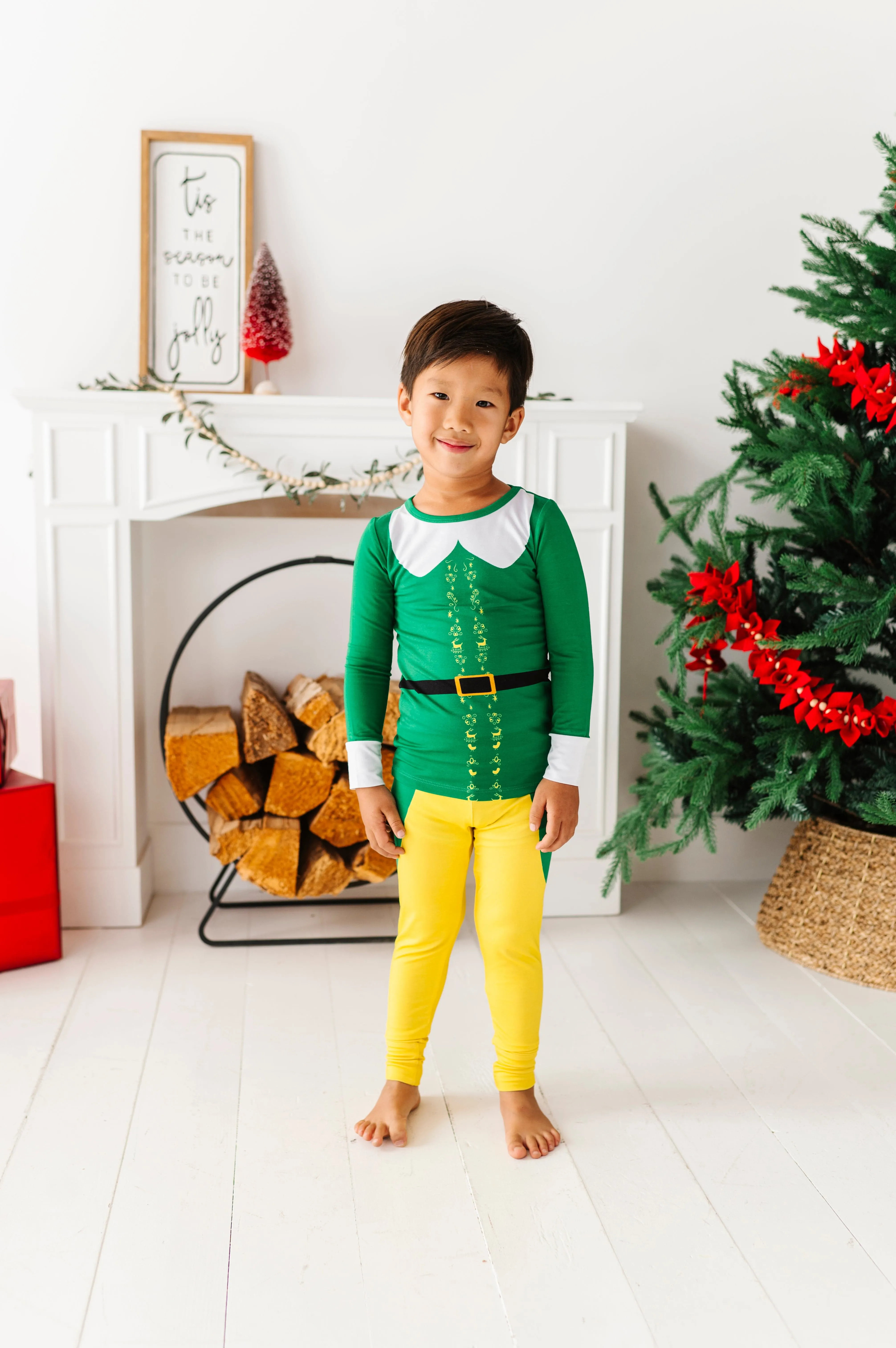 Buddy The Elf™ Costume Two-Piece Fold Over Waistband Pajama Set
