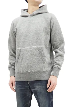 Buzz Rickson Plain Pullover Hoodie Men's Loop-wheeled Vintage Style Hooded Sweatshirt BR68914 113-Heather-Gray