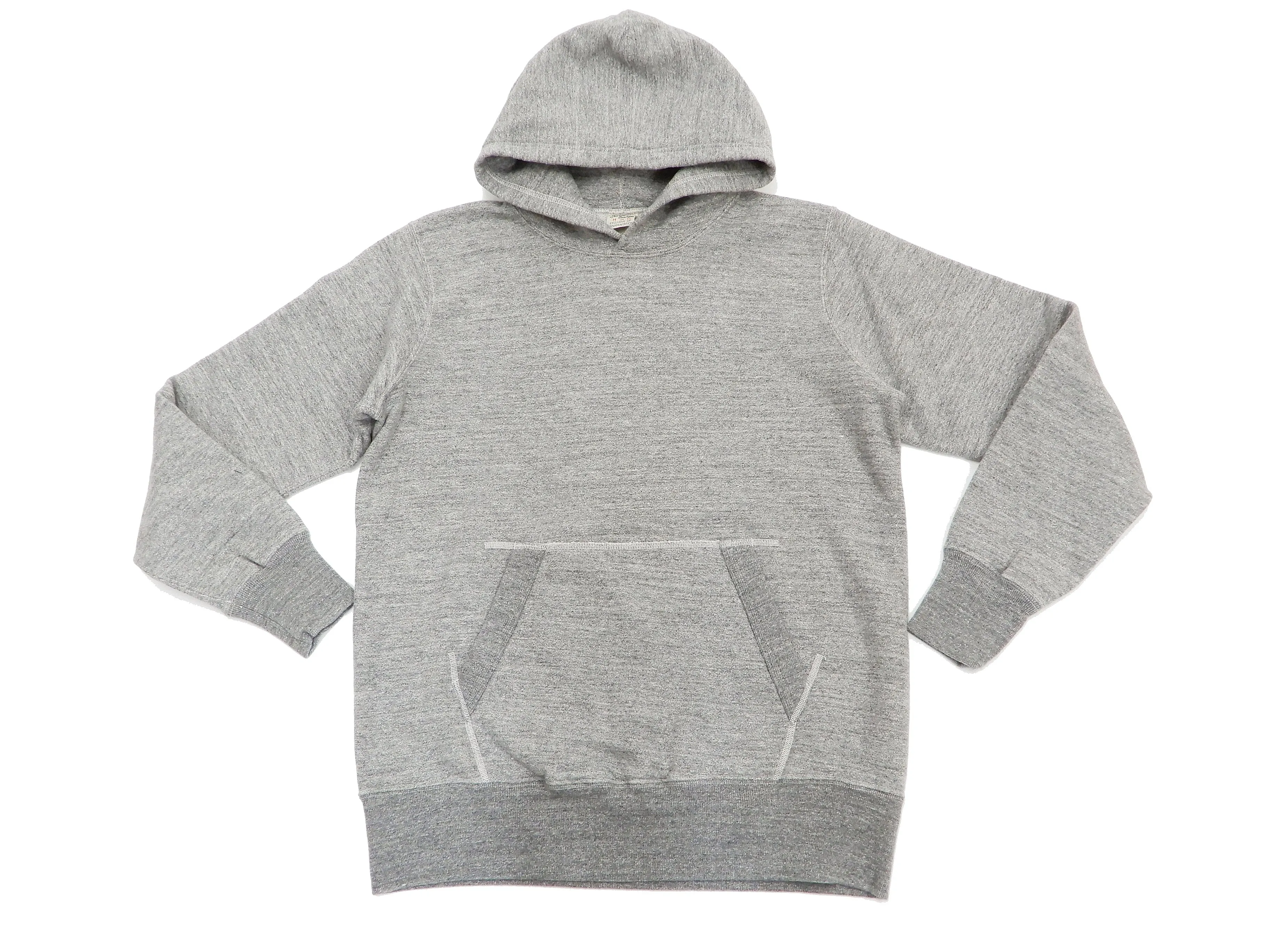 Buzz Rickson Plain Pullover Hoodie Men's Loop-wheeled Vintage Style Hooded Sweatshirt BR68914 113-Heather-Gray