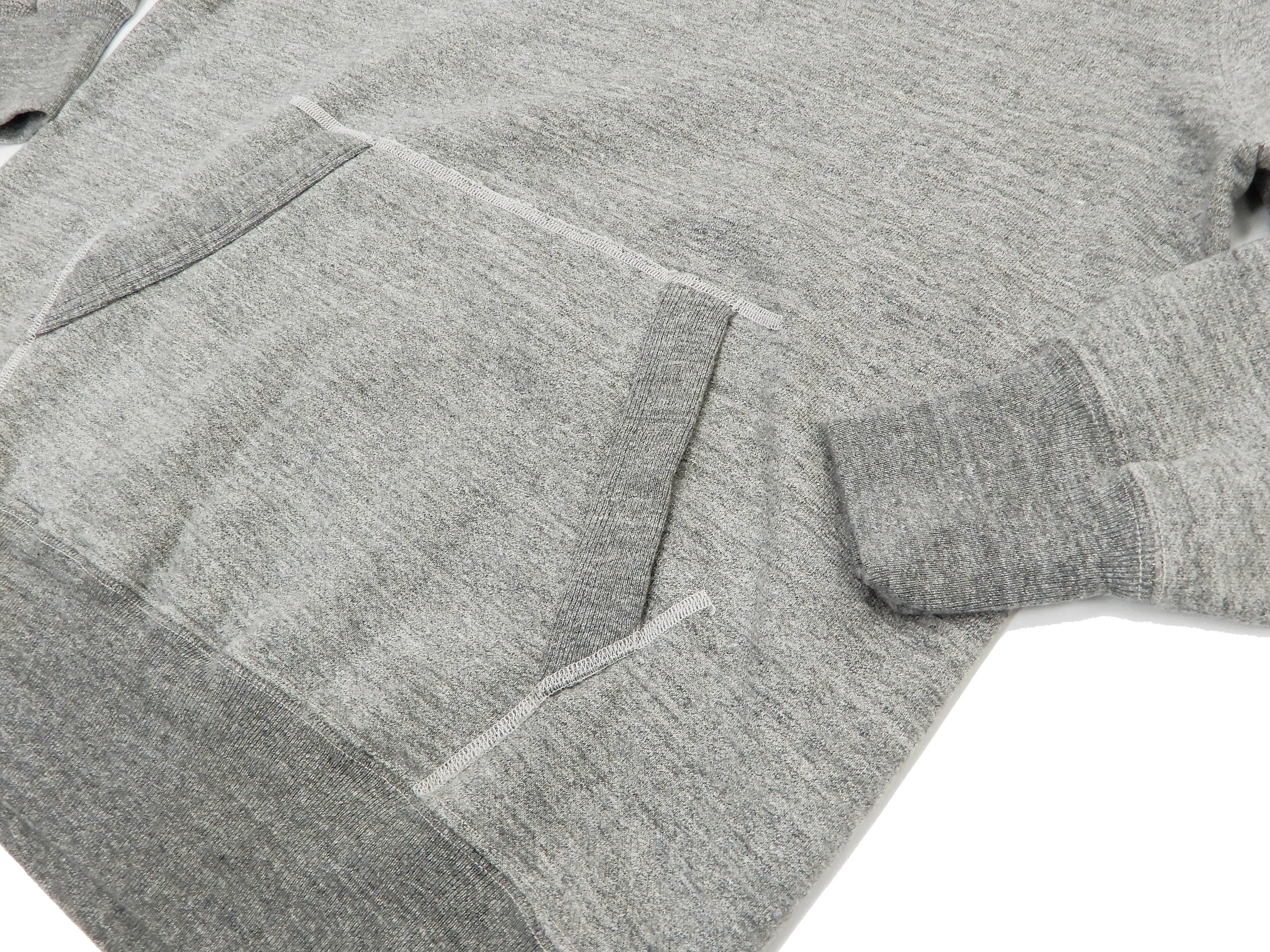 Buzz Rickson Plain Pullover Hoodie Men's Loop-wheeled Vintage Style Hooded Sweatshirt BR68914 113-Heather-Gray