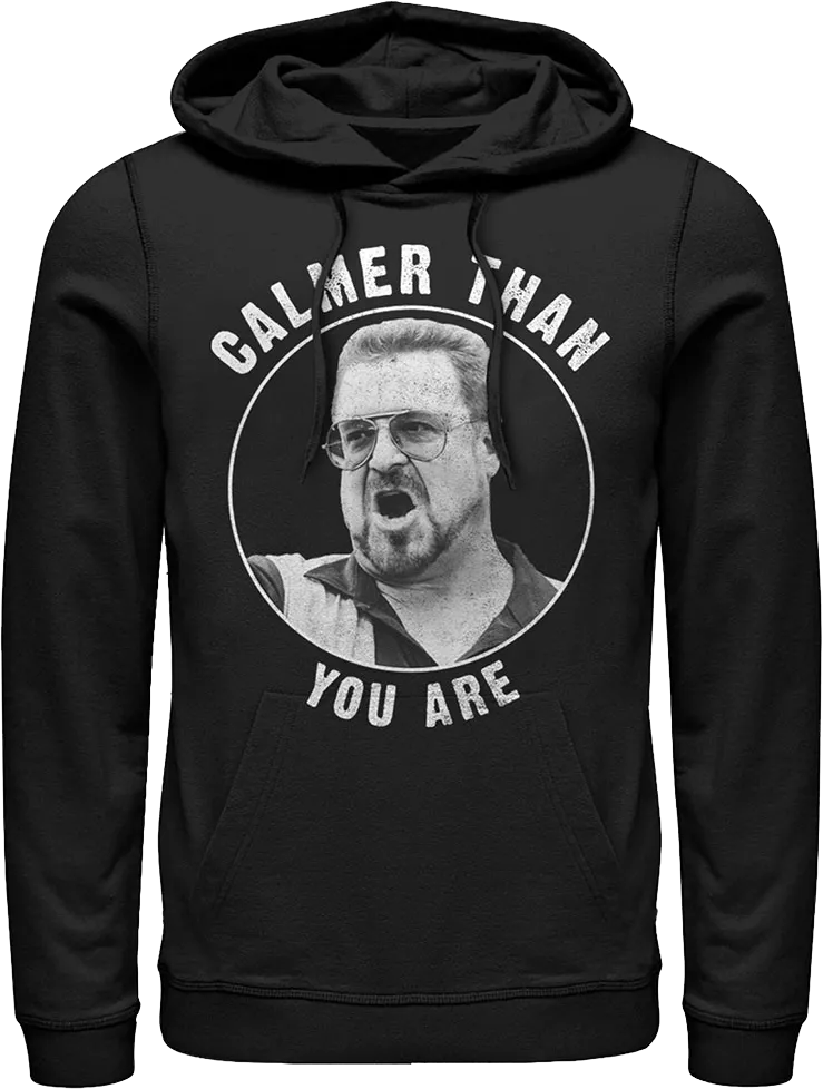 Calmer Than You Are Big Lebowski Premium Pullover Hoodie