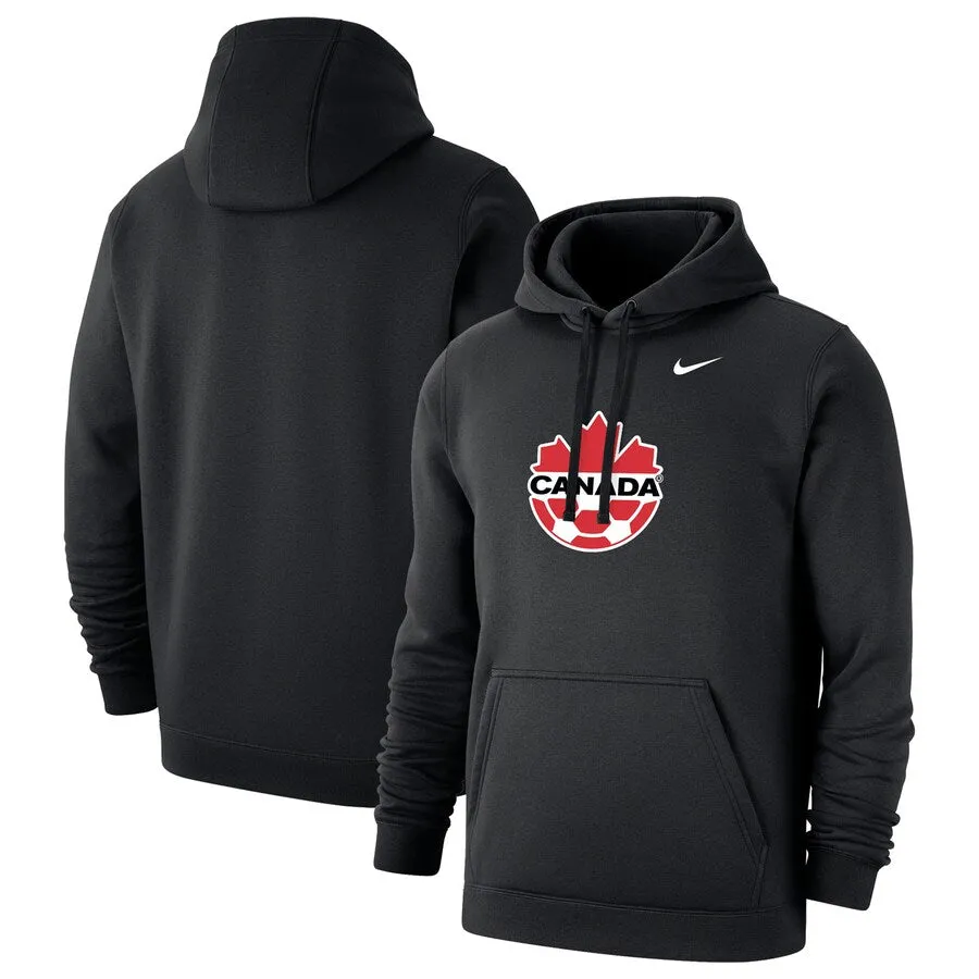 Canada Soccer FIFA Nike Men's Black Primary Logo Pullover Hoodie