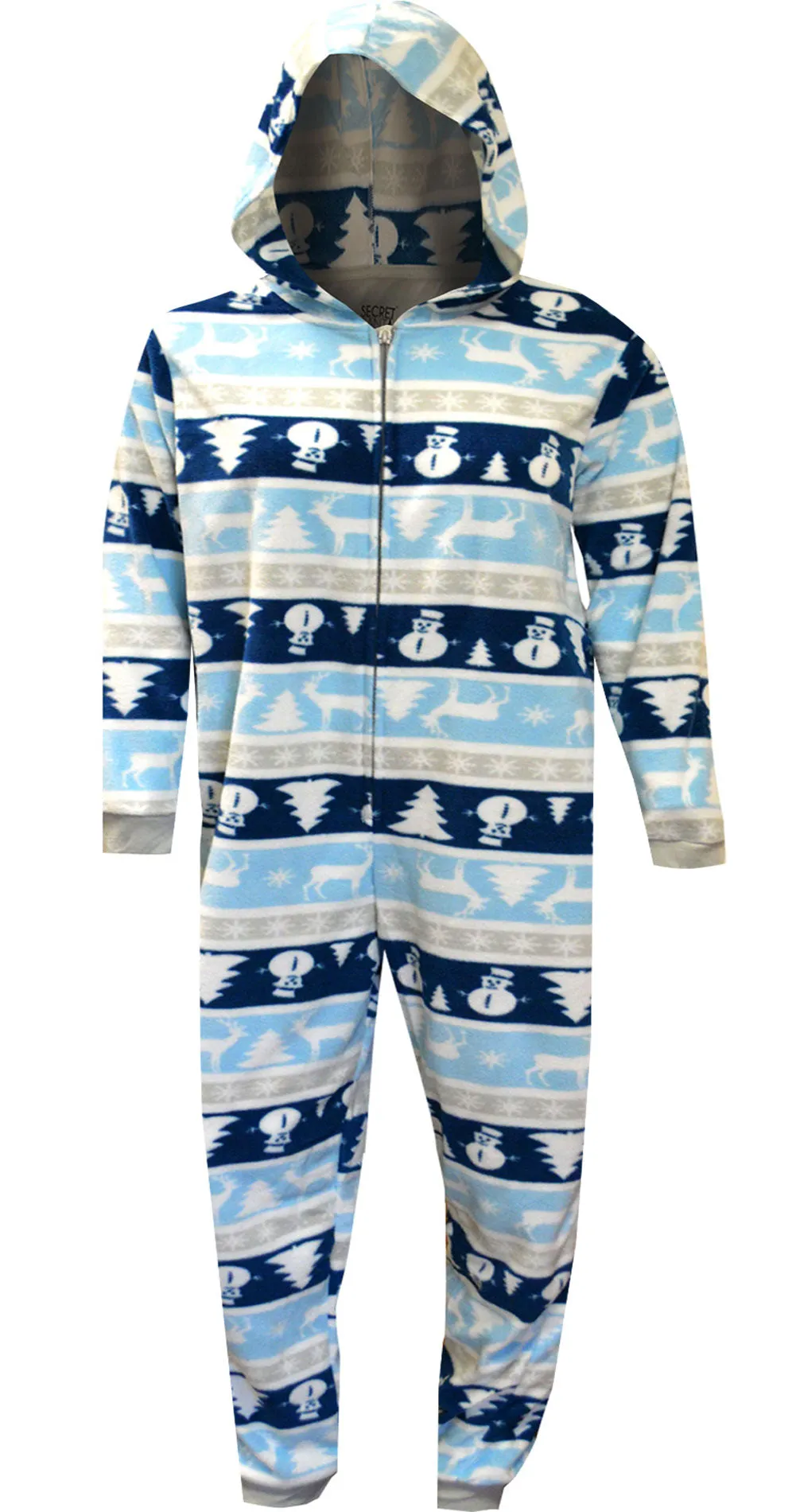 Chill Out Nordic Winter Kids One Peice Hooded Pajama with Drop Seat