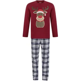 Christmas 2 Piece Rudolph Boys Christmas Pyjama Set - Red