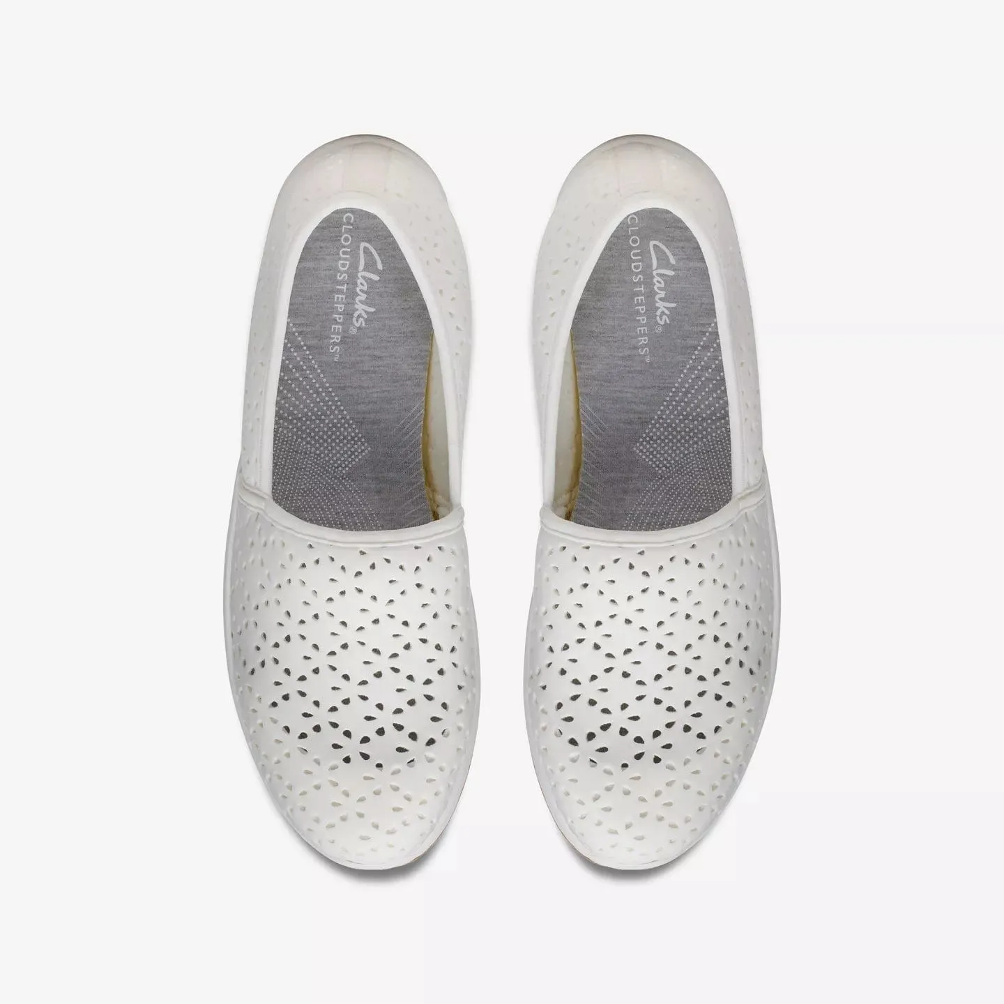 Clarks Women's Breeze Emily Slip Ons- White