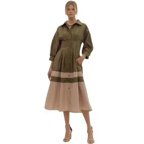 Colorblock Shirt Dress