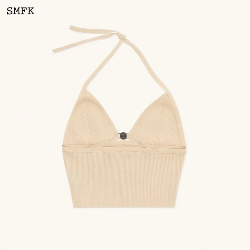 Compass Cross Knitted Halter-Neck Top Nude