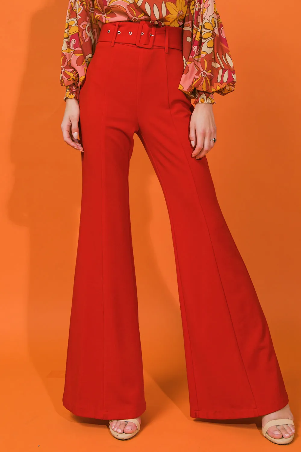 COUNTDOWN THE HOURS WOVEN FLARED PANTS