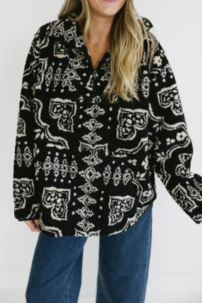 Cozy Sherpa Pullover - Black