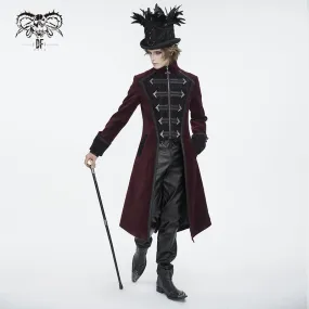 CT23802 Wine Men long chenille coat