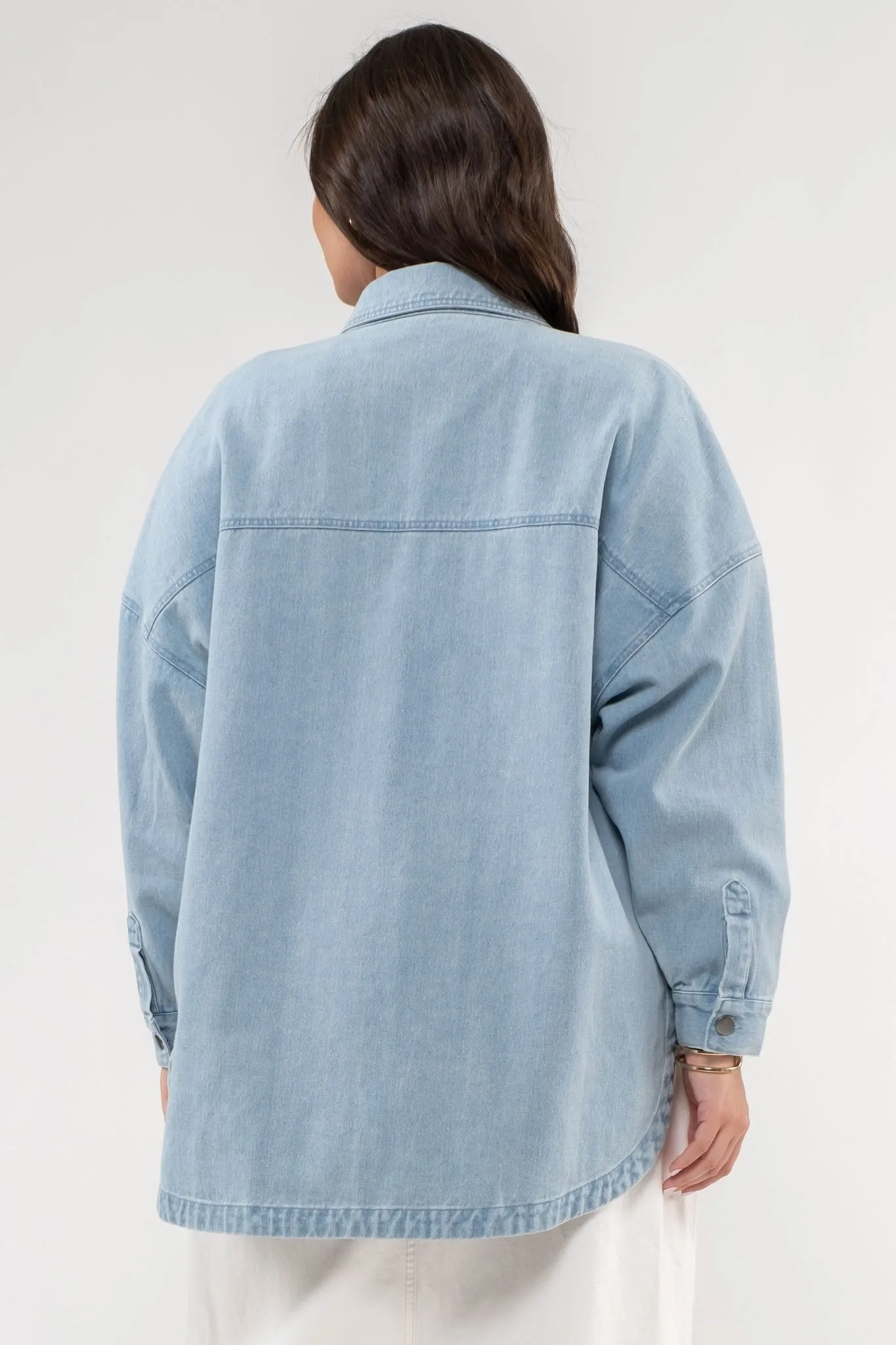 Curvy- Denim Shacket