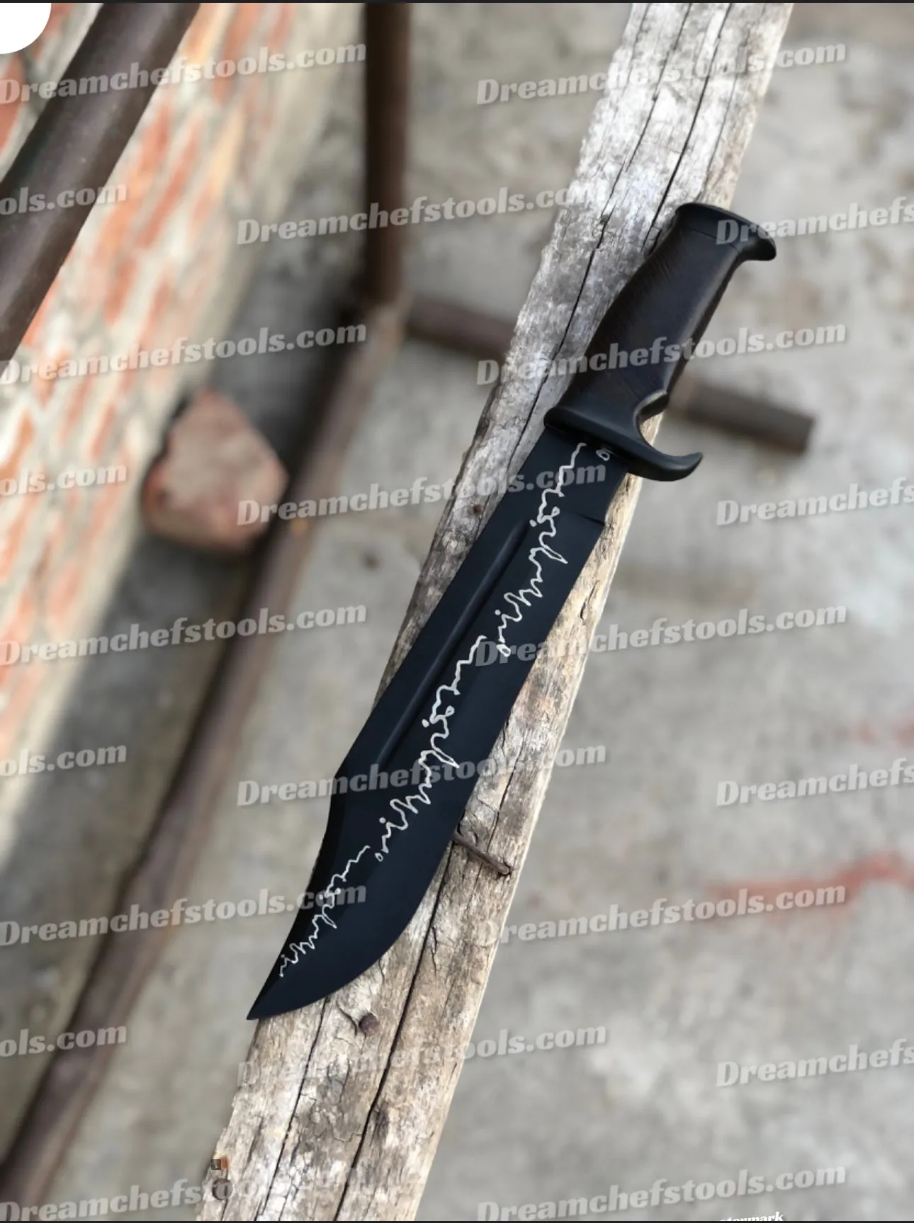 Custom Handmade J2 Powder Coat Steel Crocodile Dundee Bowie Knife with Rosewood Handle and Steel Guard