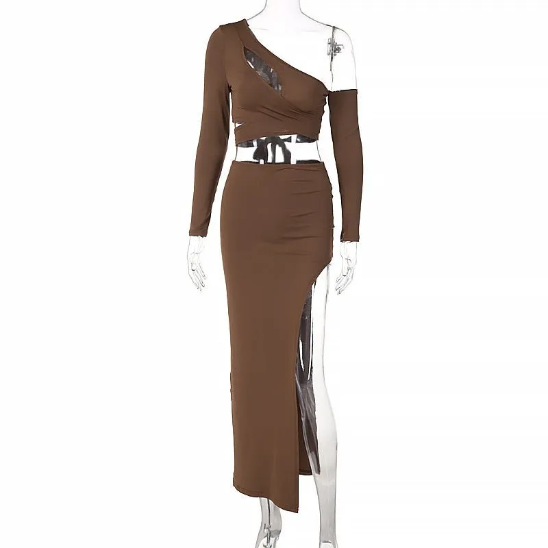 Danica Crop Top Skirt Set with Opera Glove