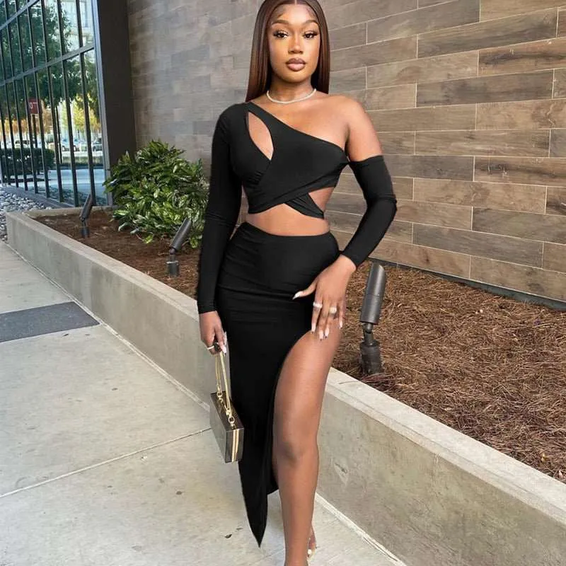 Danica Crop Top Skirt Set with Opera Glove