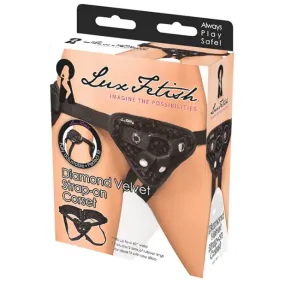 Diamond Velvet Strap On Corset