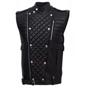 Double Breast Fashion Leather Vest