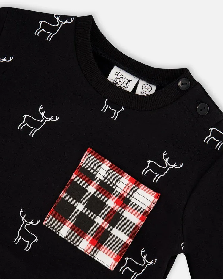 DPD Plaid Printed Fleece Top and Pant Set